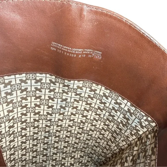 Tory Burch Brown Pebbled Leather Zip-Up Knee High Riding Boots Size 7.5 - Picture 7 of 7